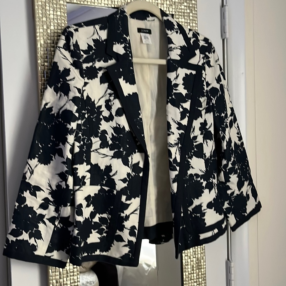 J crew floral linen blazer